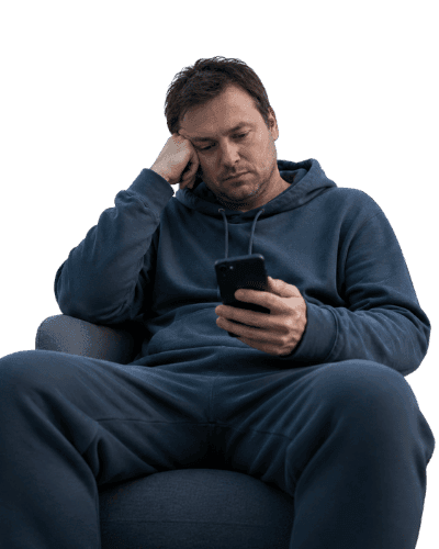 Person distracted by mindless scrolling