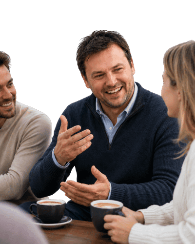 Person feeling confident after learning useful ideas